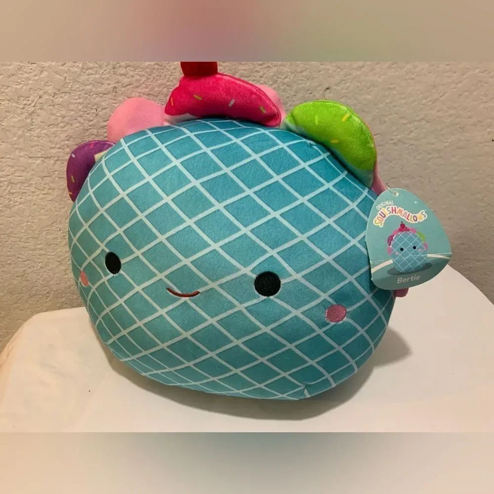 Squishmallows Bertie Waffle Cone Ice-cream Taco Plush Toy 12" Kawaii Cherry Hat